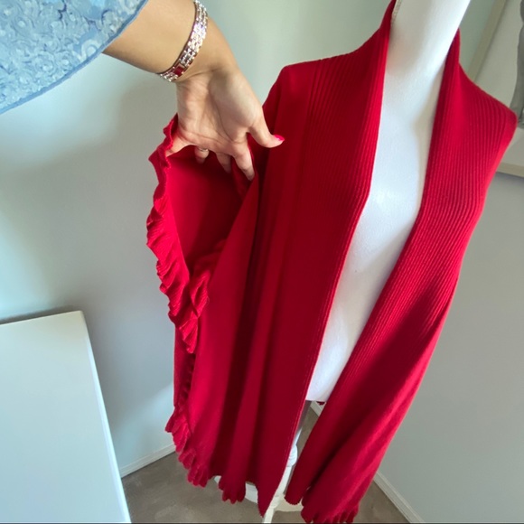 Red shawl sweater - Picture 3 of 5